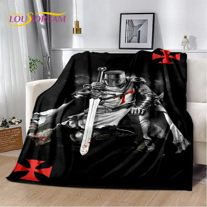 Ung Dung Hiệp Sĩ Dòng Đền Thập Tự Quân Game Mềm Mại Sang Trọng Chăn, Dép Nỉ Chăn Ném Chăn Cho Phòng Ngủ Phòng Khách Sofa Giường Dã Ngoại