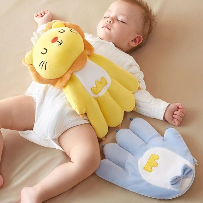 New Cartoon Palm Shape Baby Pillow Detachable Baby Sleeping Comforting Pillow Newborn Safety Anti Startle Soothing Pillow Toy