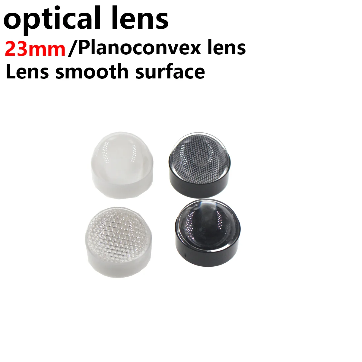 

10pcs 23mm LED flat convex lens optical lens smooth frosted surface bead surface mesh noodle pattern