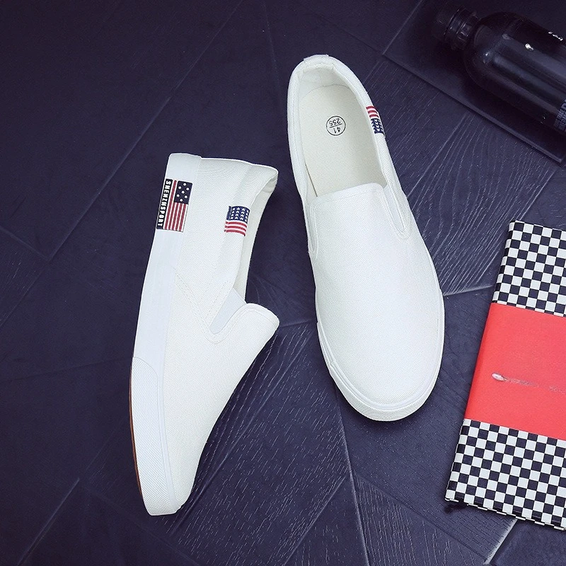 

2026 New Slip on Loafer Washed Vulcanized Flat Shoes Zapatillas Hombre Men's Classic Canvas Casual Lazy Shoes Moccasin