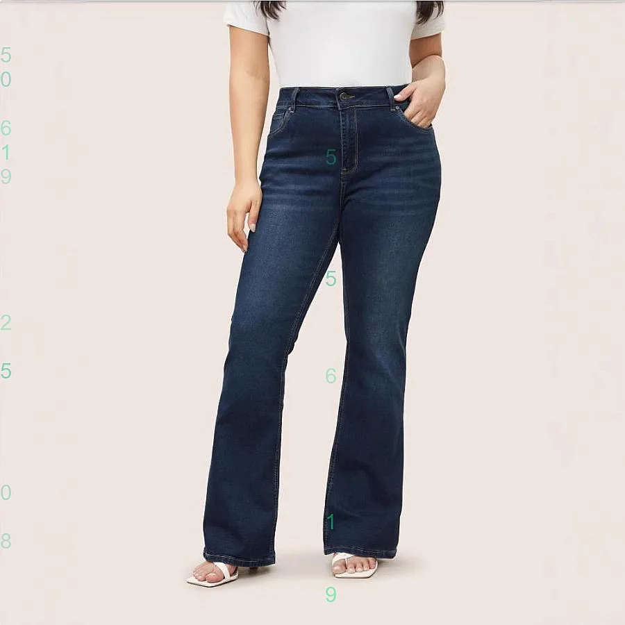 

Retro Jeans for Women Plus Size Fashionable Skinny Long Pants Denim Trousers