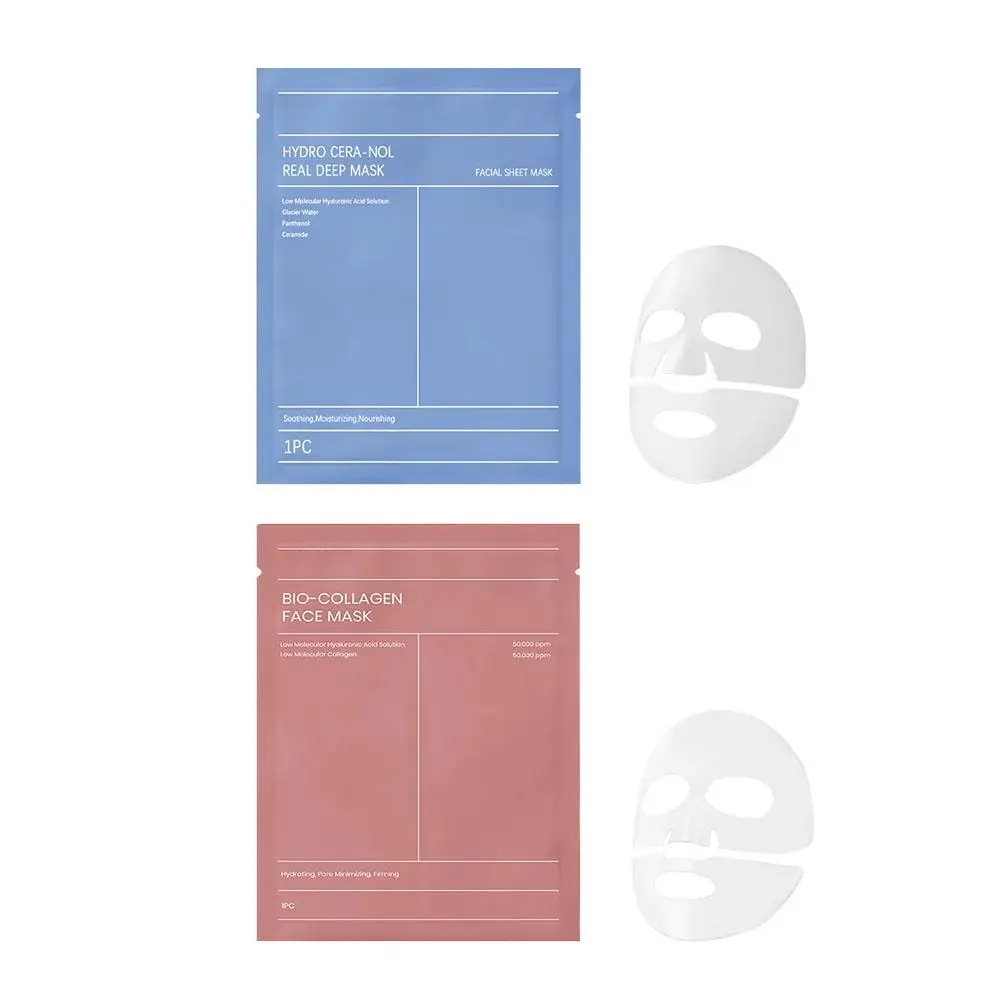 2pcs Hyaluronic Acid Collagen Face Mask skincare Moisturizing Firming Hydrating Facial Masks Sheet Mask  Skin Care