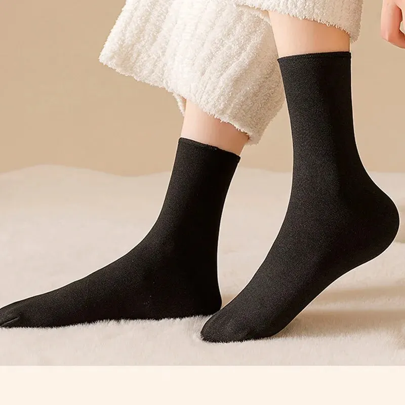 1 cặp mùa đông fleecee tuyết vớ mềm mại thoải mái màu rắn sàn nhà dày thả mềm khởi động ngủ vớ