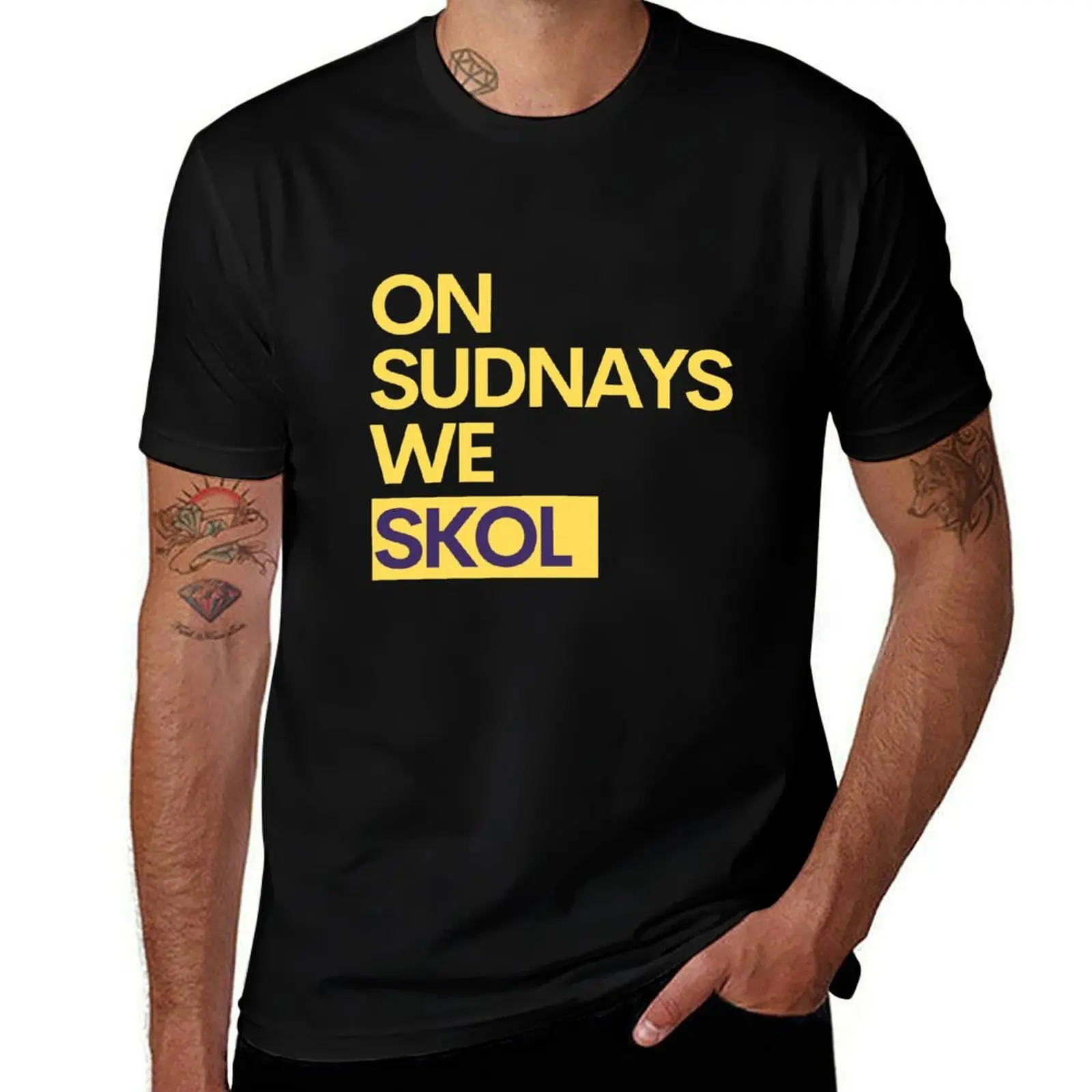 

high T-Shirt funny t graphic SKOL man t quality ON SUNDAYS shirts cotton man for WE shirts cotton t shirts