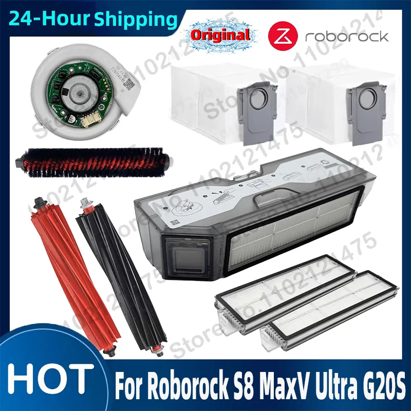 Original Roborock S8 MaxV Ultra G20S of Washable Filter Fan Main Side Brush Mop Dust Box Bag Robot Vacuum Cleaner Accessories