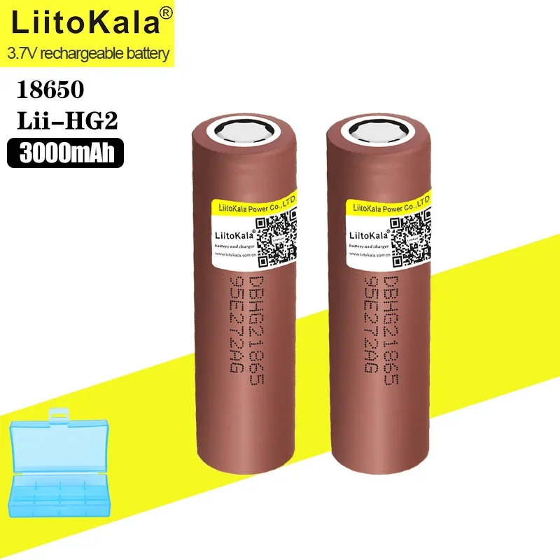 1-30pcs Liitokala HG2+box 18650 3000mAh High power discharge rechargeable battery high-discharge, 30A high current