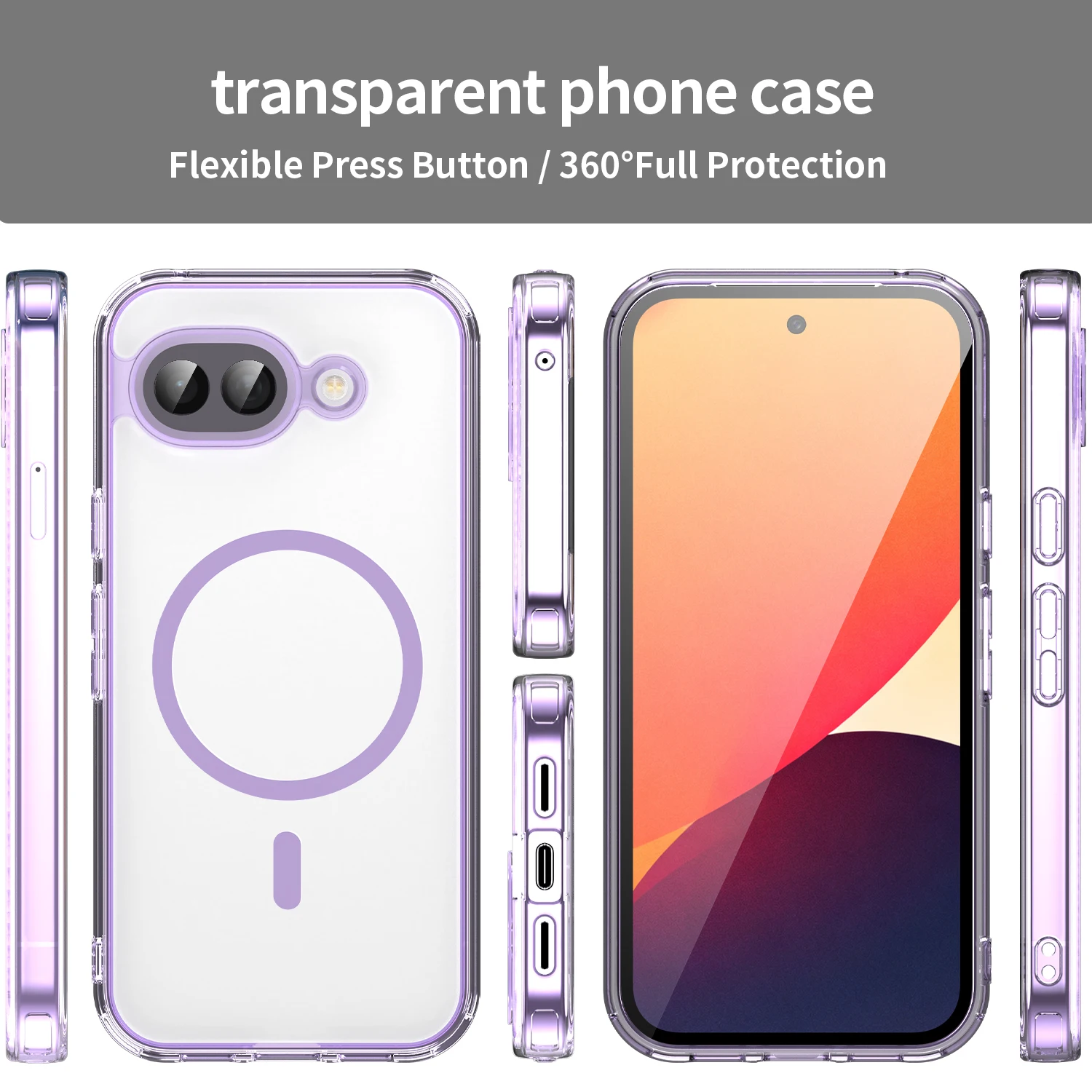 Funda de teléfono transparente de lujo para Google Pixel 10 Pro XL 10A 9 ProXL 9A, cubierta protectora de lente anticaída de PC + TPU para Magsafe