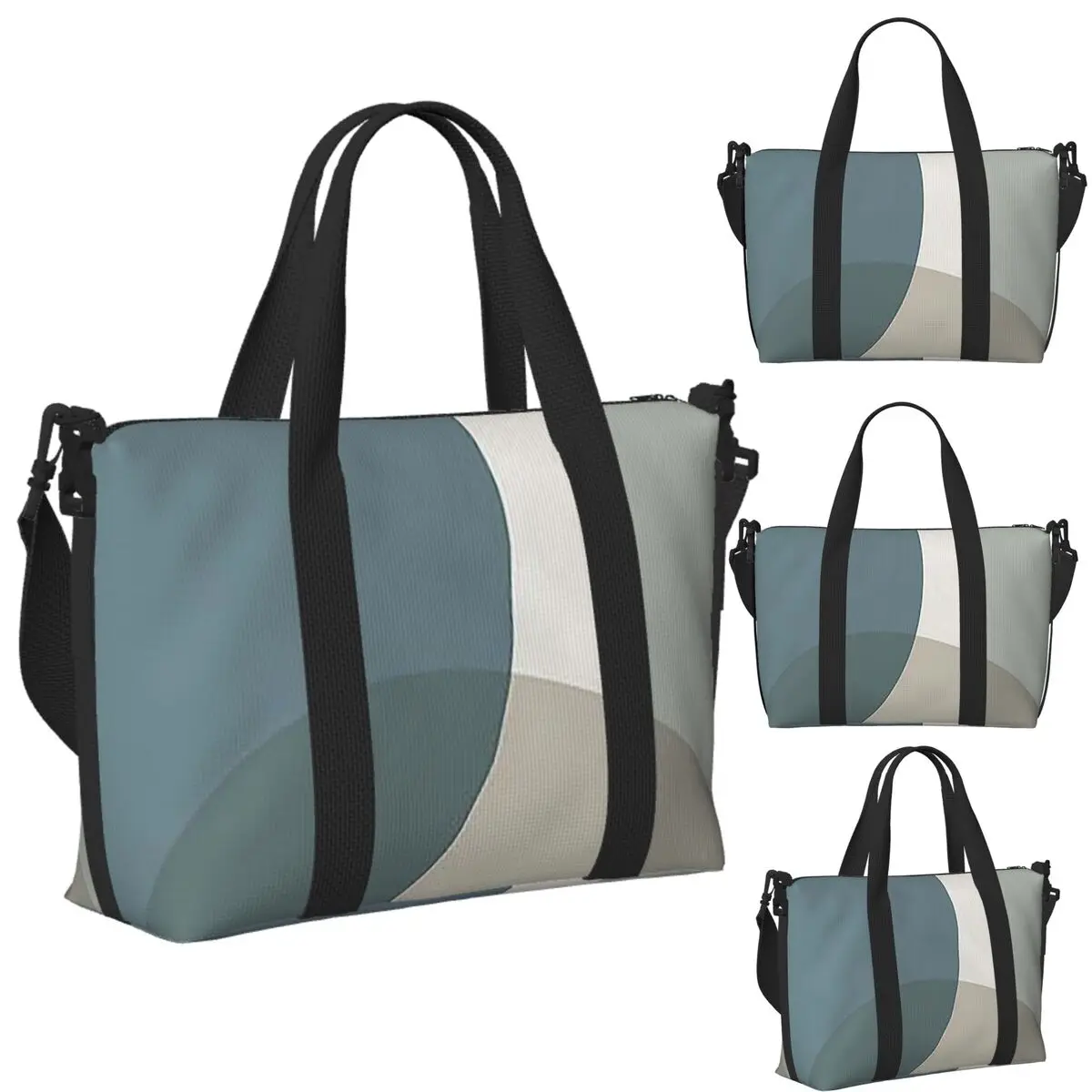 

Custom Mid Century Minimali Beach Travel Bag Large Capacity Tote Bags for Gym Sport Women Shopping Duffle Shoulder Bag