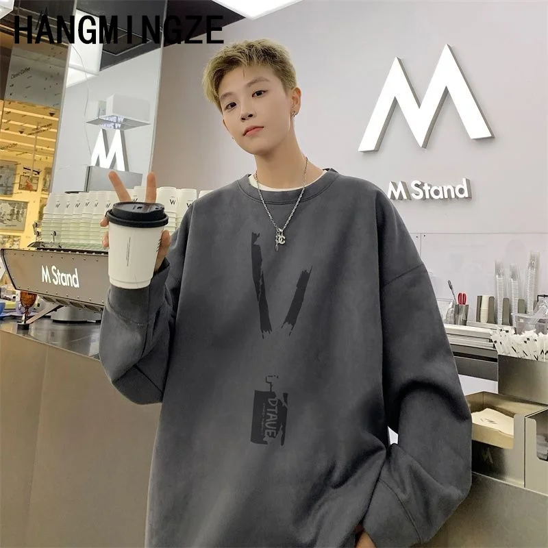 2024 Autumn Sweatshirt Men Harajuku Fashion Korean Streetwear Sweatshirt Men Casual Oversized Clothing Trend Long Sleeve Tops