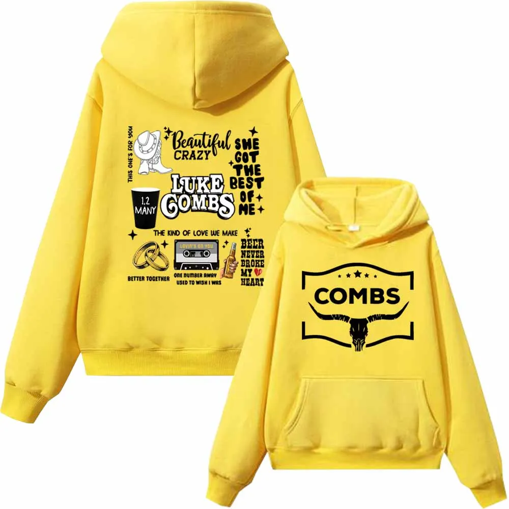 Luke Combs Sudadera con capucha Música country Western Harajuku Hip Hop Hombres Mujeres Fans Regalo Sudaderas