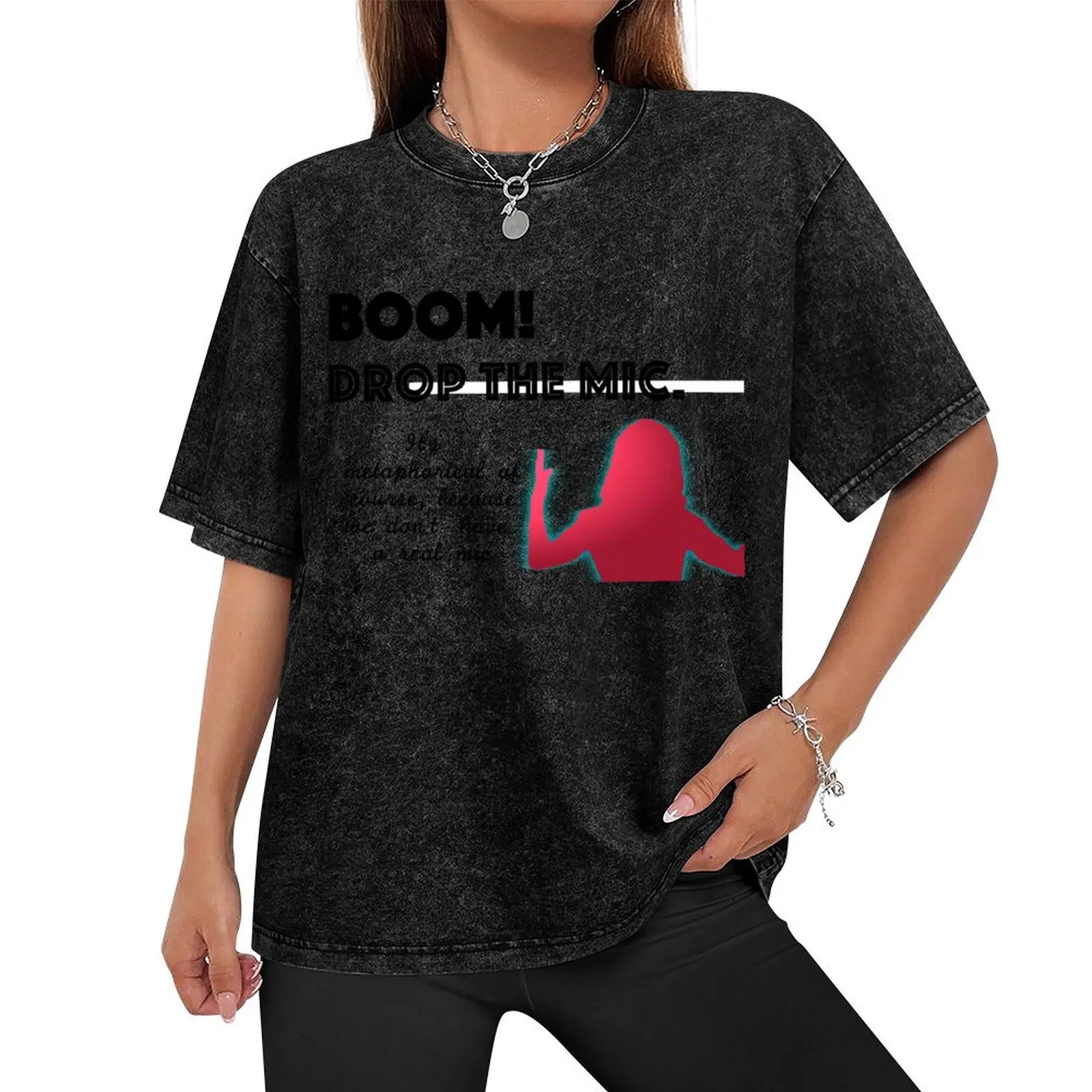 Felicity Smoak Boom Drop the Mic T-Shirt custom shirt plus sizes Luxury man vintage t shirt men