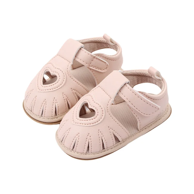 

Unisex-Child Newborn Flat Sandals Soft Sole Heart Cutout Princess Flats Walking Shoes for Toddler