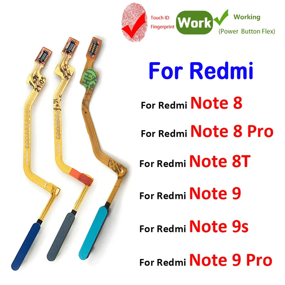 New FingerPrint Home Button Touch ID Sensor Flex Cable For Xiaomi Redmi Note 9s 9 Note 8 8T Pro
