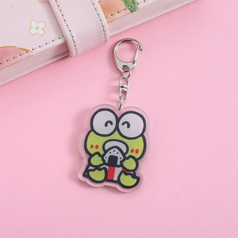 Acrylic Cartoon Anime Pendant Keychains Holder Car Key Chain Key Ring Bag Hanging Jewelry Gifts Accessories KEROKERO KEROPPI