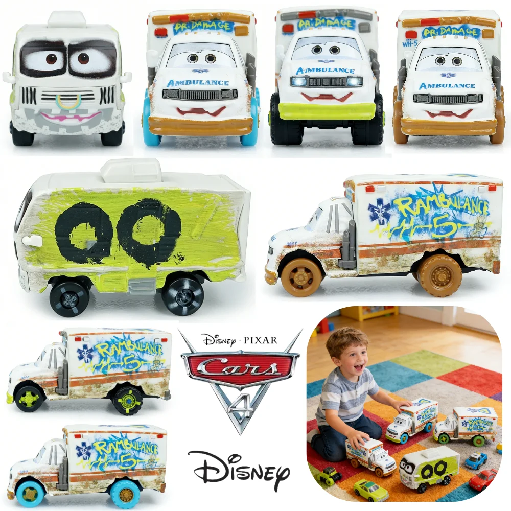 

Disney 2026 Pixar Cars 4 Dr. Damage Rambulance Racing Mr. Arvy Car Children's Toy Alloy Toy Model Children's Birthday Xmas Gifts