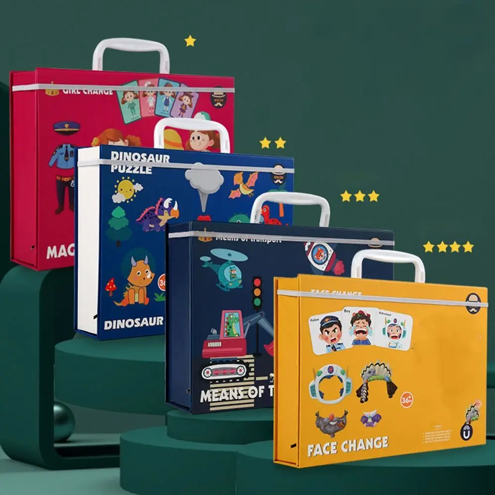 

Многоцветные магнитные головоломки с мультяшным узором, деревянные магнитные наклейки, дорожный инструмент, сделай сам, магнитная головоломка для раннего образования