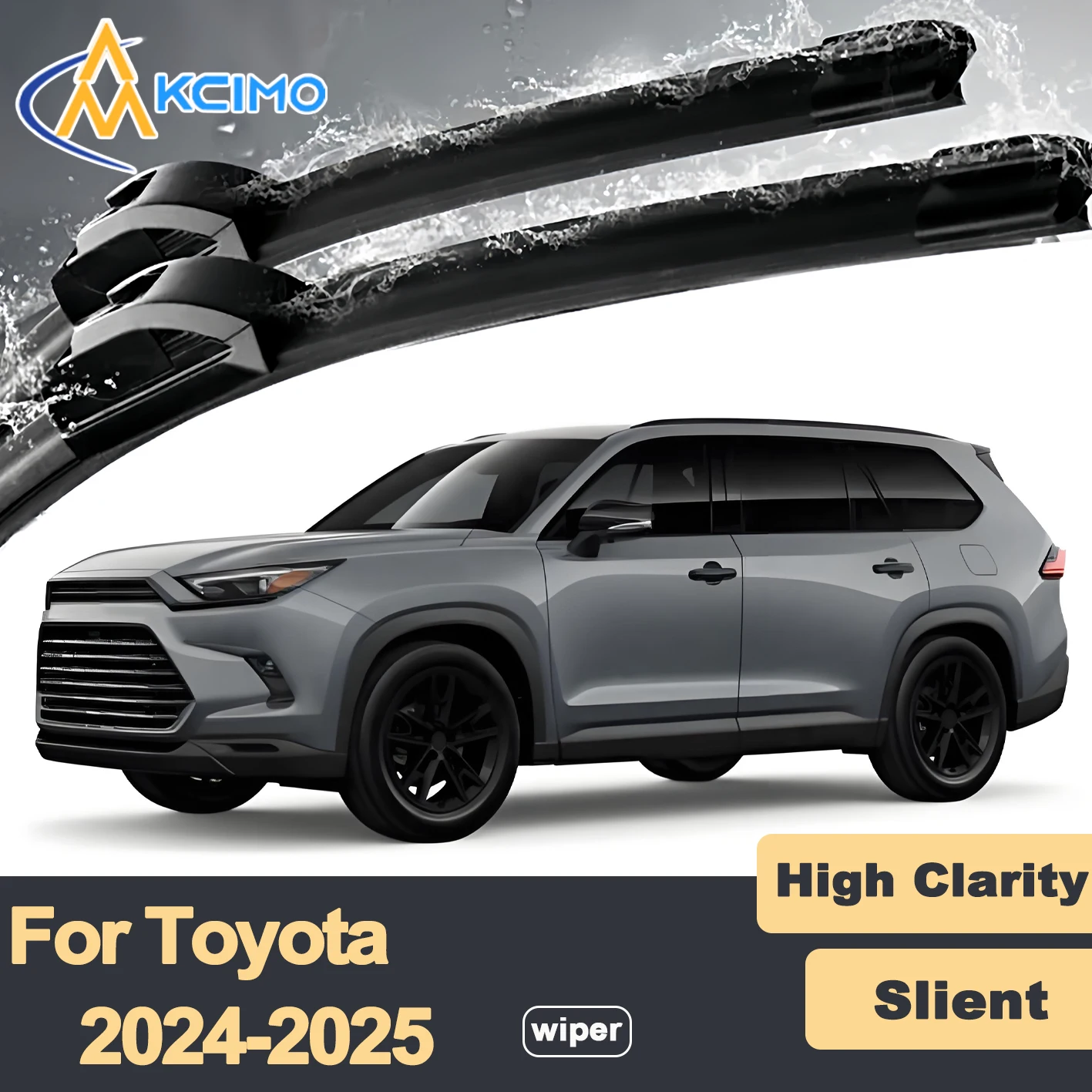 

Premium Rubber Durable Silent Windshield Wiper Blades 2pcs for Toyota Grand Highlander AS10 2024-2025 Front Wiper Blades Set