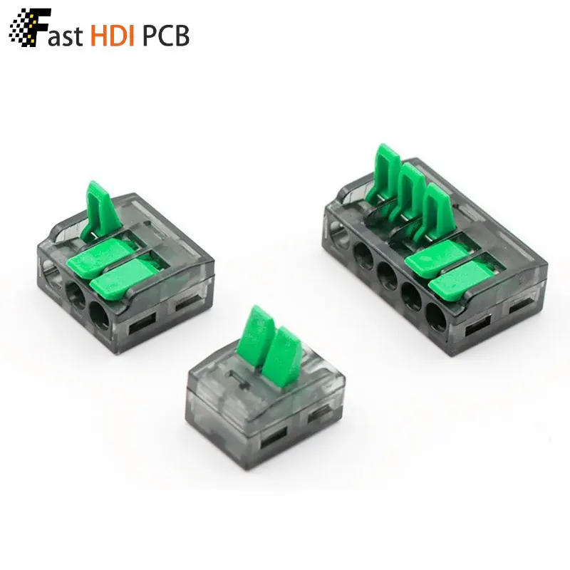 Клеммная колодка быстрого подключения, 2/3/5-портовый прозрачный электрический разъем 250 В с чистой меди, без инструментов для многожильного/твердого провода