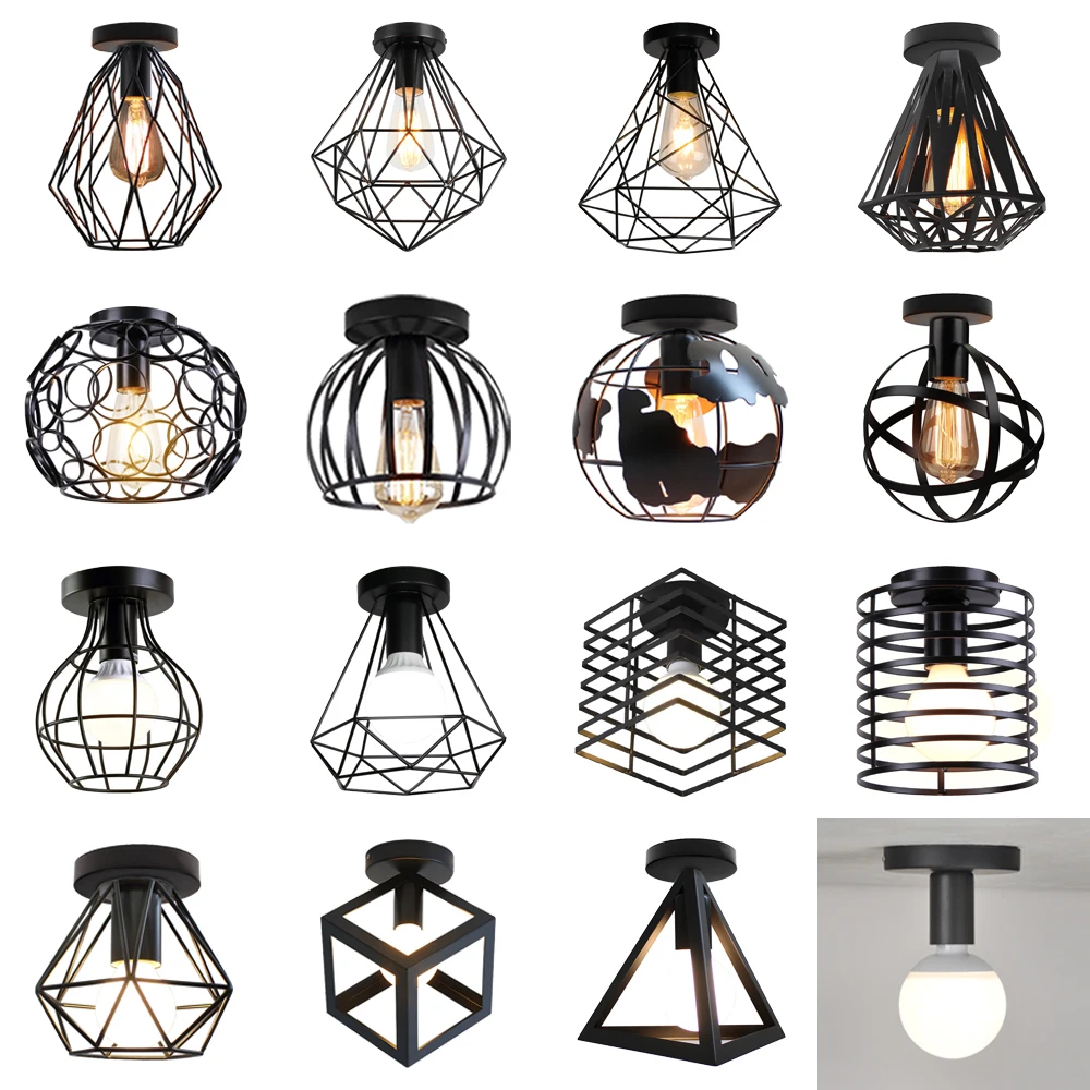 

Modern Ceiling Light Vintage industrial Ceiling Lamp Shade Retro Loft Plafonniers Indoor Lighting Living Room Kitchen Home Decor