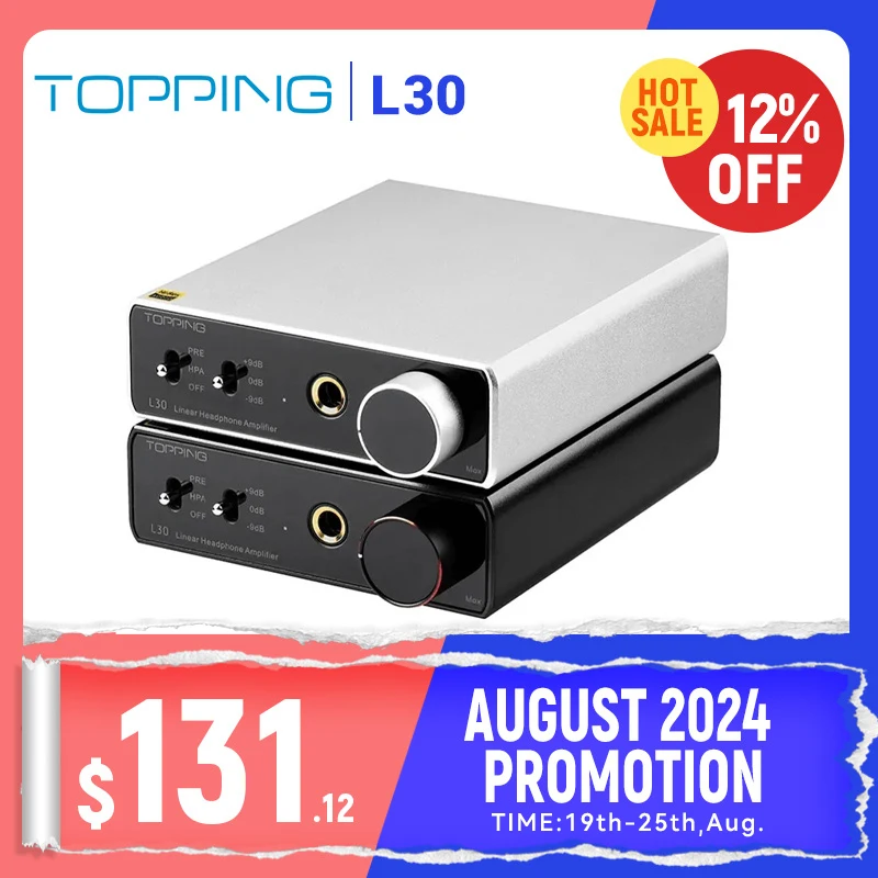TOPPING L30 Amp 6,35 мм NFCA 3-ступенчатые настройки усиления Hi-Fi усилитель для наушников RCA предусилитель Hi-Res для E30 ЦАП