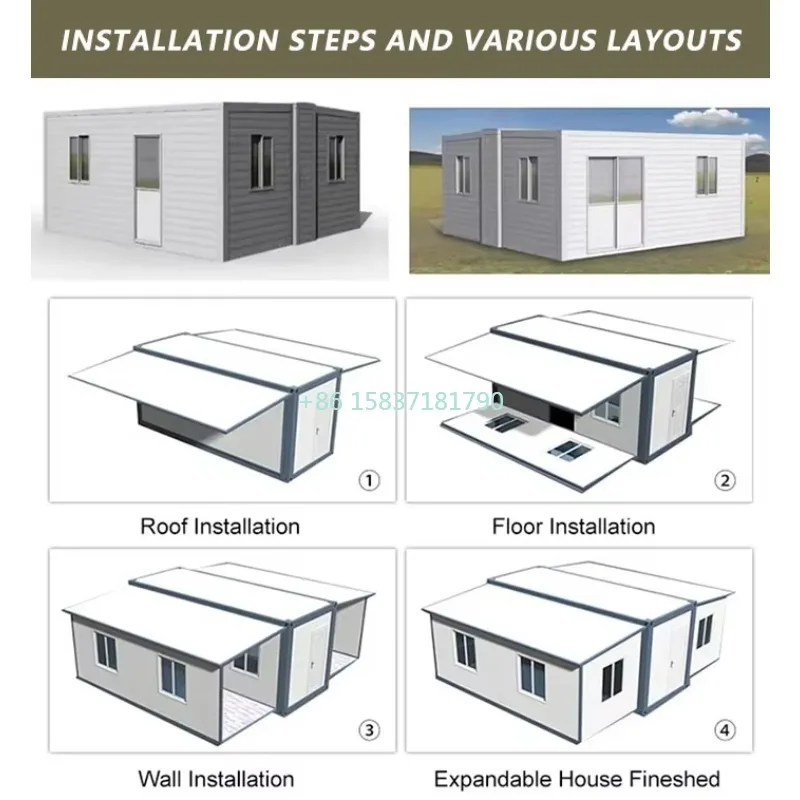 Quick Install Cabin Container House Living Portable Container Homes Extended Expandable Container House Prefab Folding House