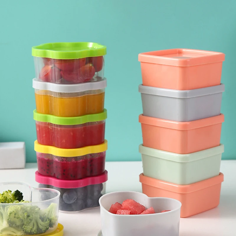 HUA HUA 8/9Pcs Mini Squeeze Bottle Lunch Box Plastic Condiment Boxes Ketchup Salad Dressing Portable Candy Snack Nut Containers