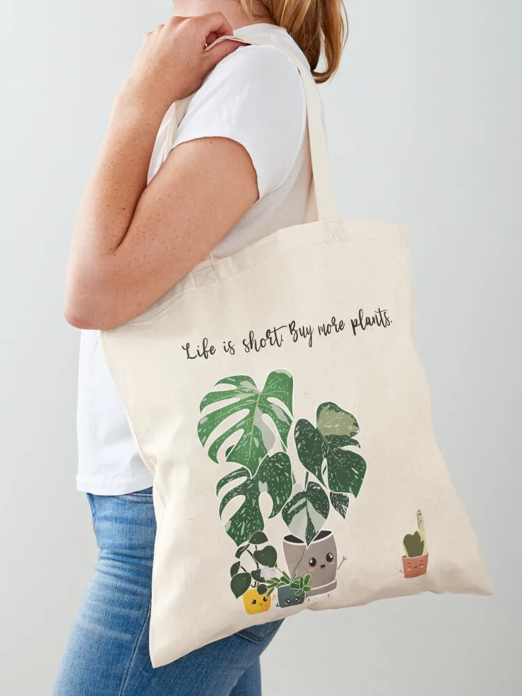 

Life is short. Buy more plants. Tote Bag Big bag women Women's beach bags Women's handbag Shopper bag