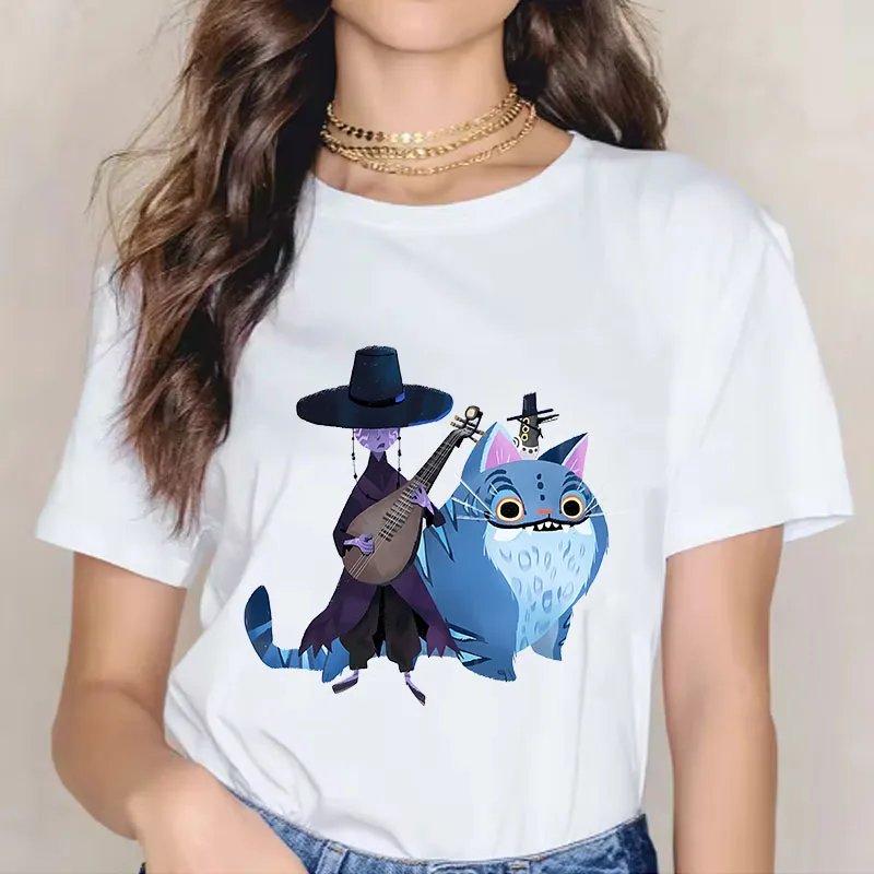 

KPop Demon Hunters T-shirts Boy Girl Cartoon Anime Short Sleeve Summer Leisure Cotton Tee Kid Home Clothes Top Adult Clothing