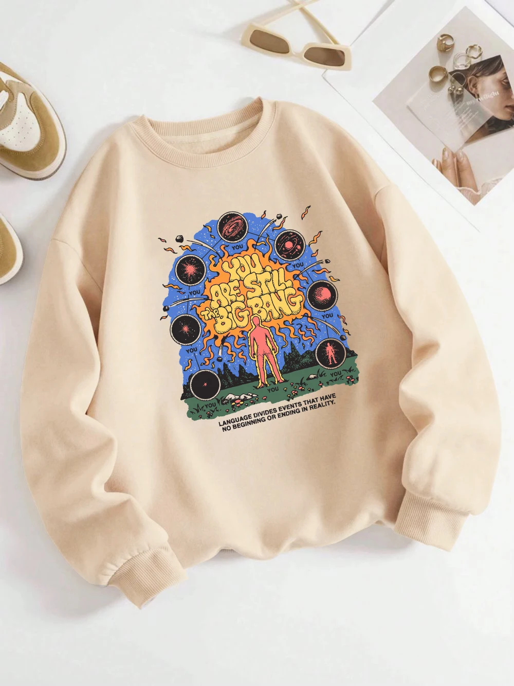 Fashion Womans Sweatshirts You Are Still The Big Bang Printing Hoodies Comfortable Fleece Warm Crewneck Pullover Autumn Clothing