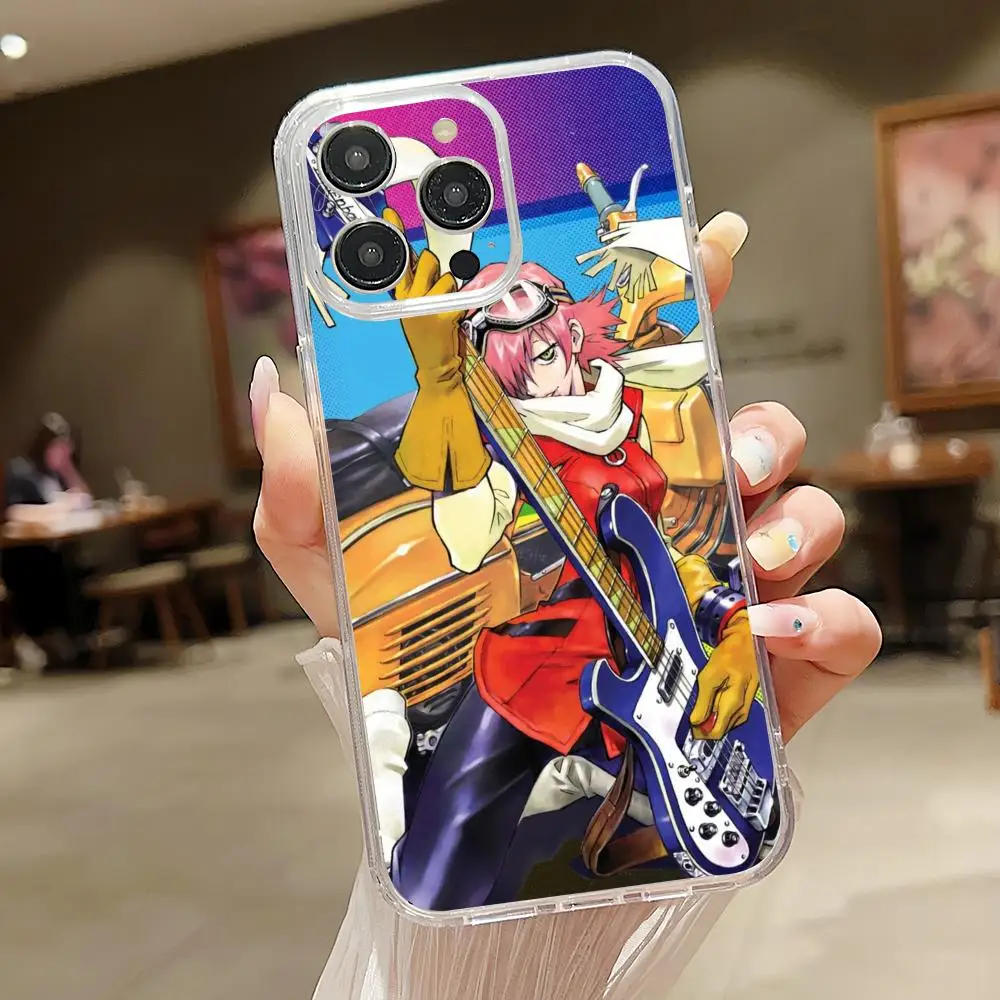 

Cartoon FLCL Phone Case Clear Magnetic Case For iPhone 17 16 Pro Max Precise Hole Anti-Scratch