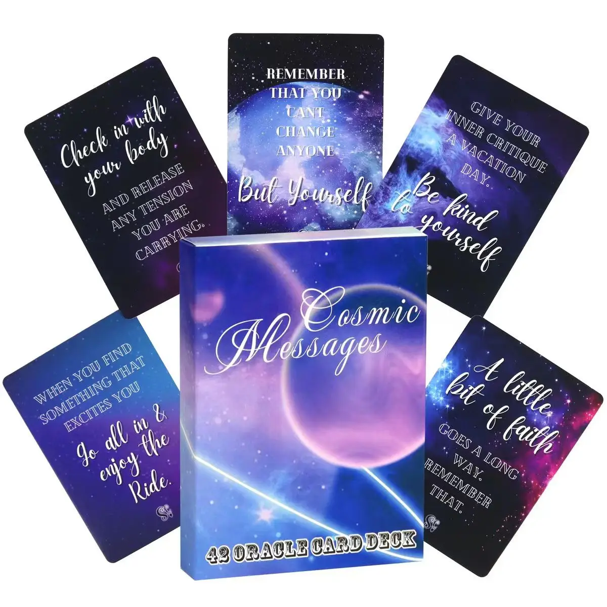 10.4*7.3cm 42 Pcs Oracle Cards Inspirational Cosmic Messages