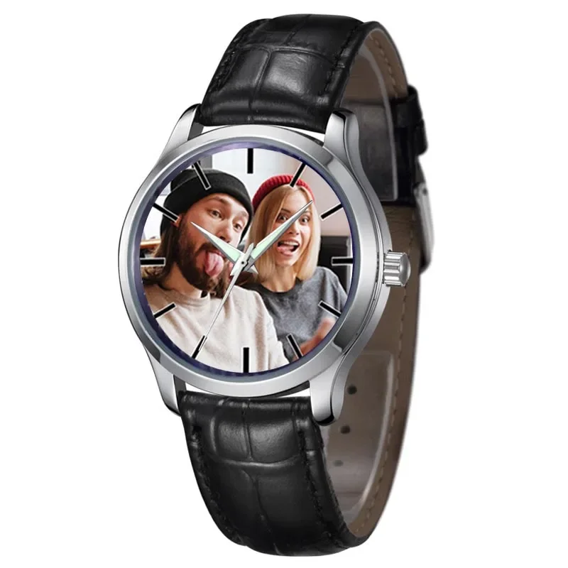 

A3324m Custom photo print with picture Mens leather Watches Quartz Watch Men Luxury Waterproof Relogio Masculino Esportivo Clock