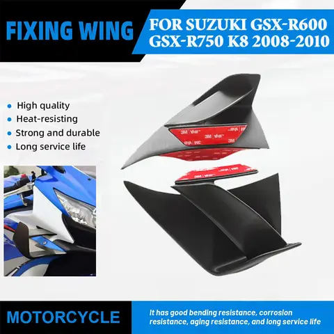 For Suzuki GSX-R600 GSX-R750 K8 2008 2009 2010 ABS motorcycle front aerodynamic wing fixed wing side winglet windshield aileron