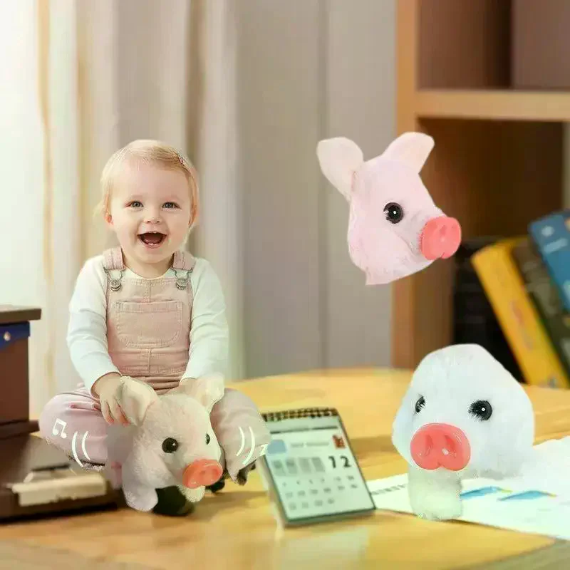 لعبة خنازير كهربائية مقلدة من القطيفة الواقعية يمكن المشي على النباح ألعاب الحيوانات الأليفة الإلكترونية هدايا لطيفة للأطفال #5