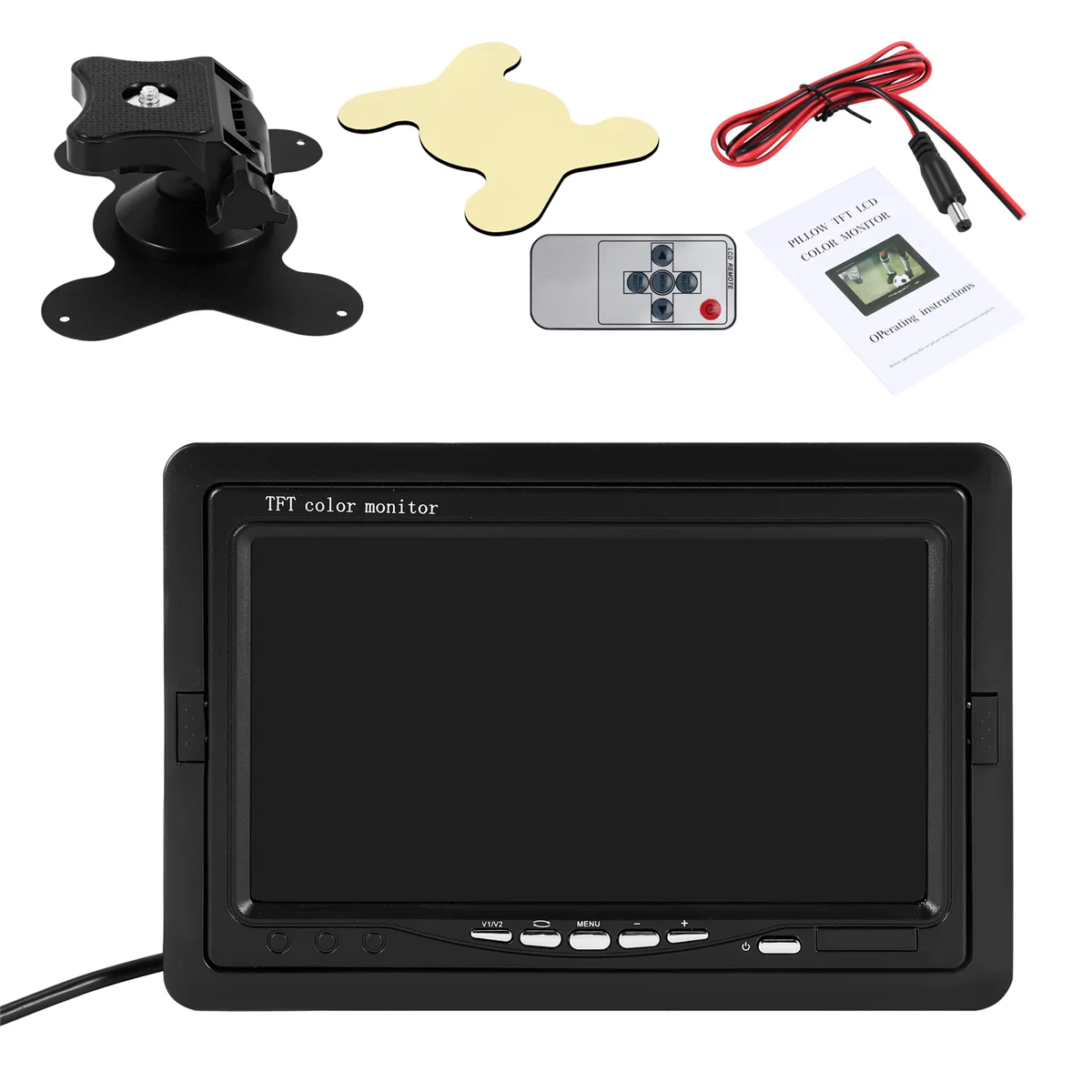 Mini TV 7 Inch HD Monitor 800X480 Portable Car LCD Screens on DVD/CMMB Two Input for Passenger Cars Trucks