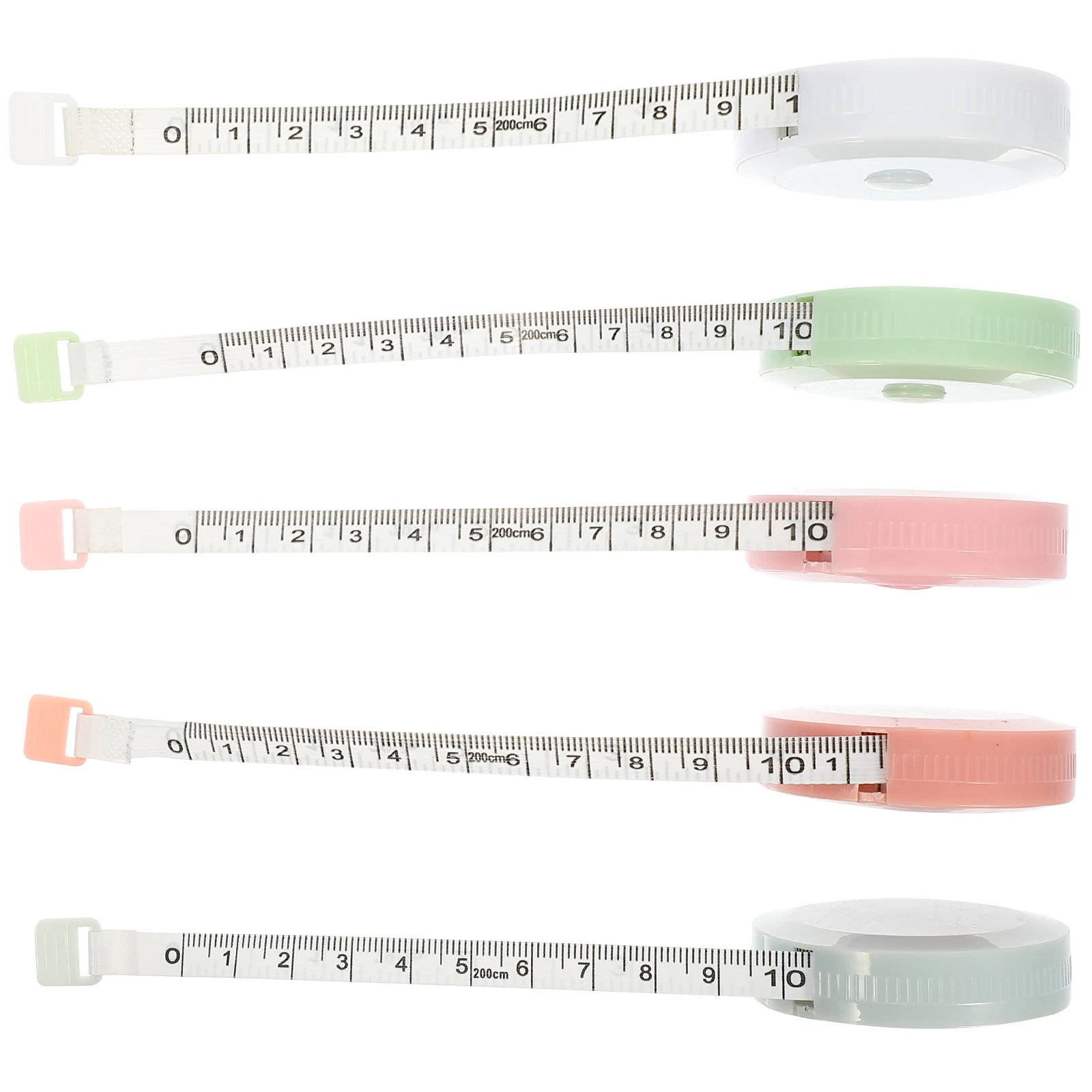 

5pcs Retractable Tape Measure Supple Tiny Measuring Tape For Body Sewing Knitting Flexible Durable Heat Water Resistant Craft