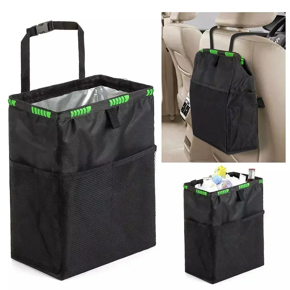 Car Seat Back Trash Holder Hang Litter Bag Garbage Storage Rubbish Container Oxford Cloth Waterproof Car Waste Bins Cleaning Bag