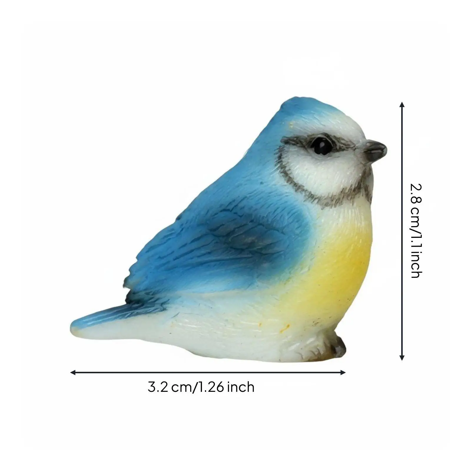 Set of 6 Resin Bird Figurines with Realistic Details And Fine Workmanship. Ideal