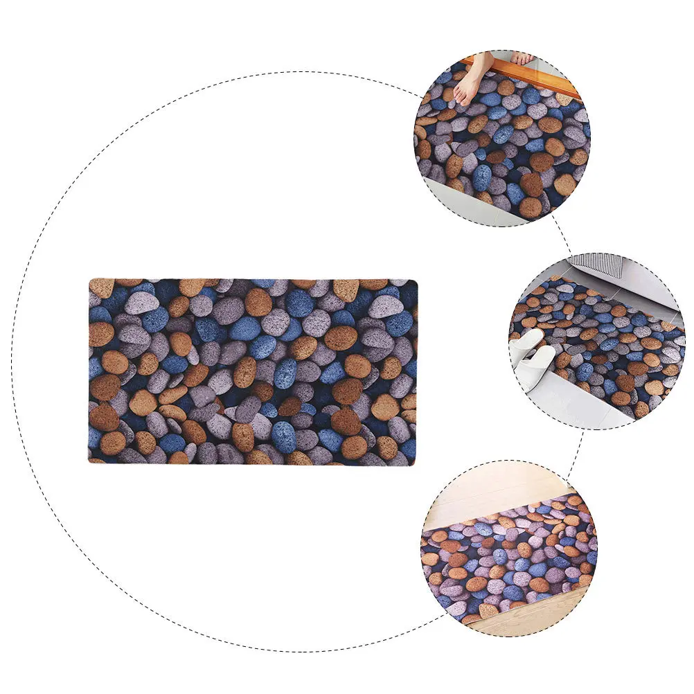 

1Pcs Cobblestone Pattern Anti-Slip Bath Mat Premium Polyester Absorbent Floor Mat Home Bathroom Entrance Cushion