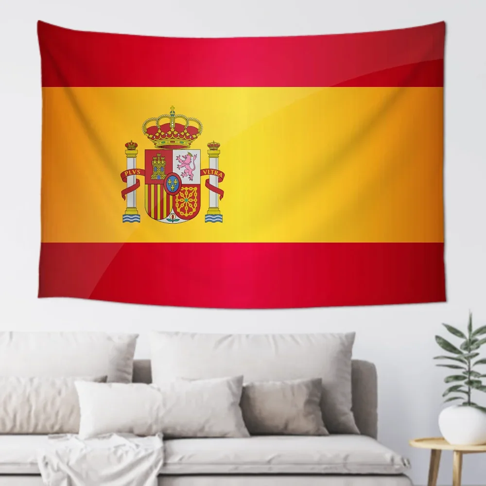 1pc Spain Flag Flag Banners Four Hole Flag Polyester Outdoor Decor Room Aesthetic