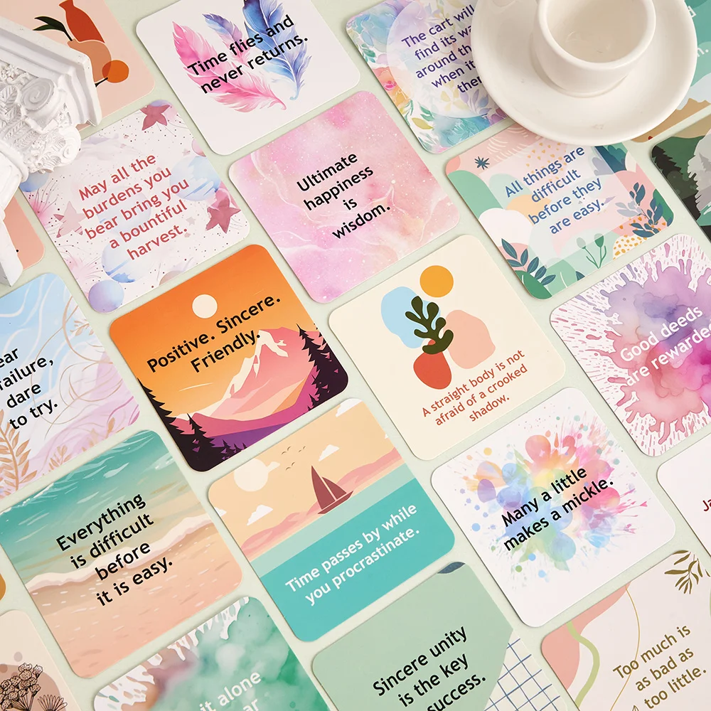 50 pcs Colorful Motivational Card Interesting Positive Encouragement Inspirational Cards Empowering Quotes And Daily Motivation