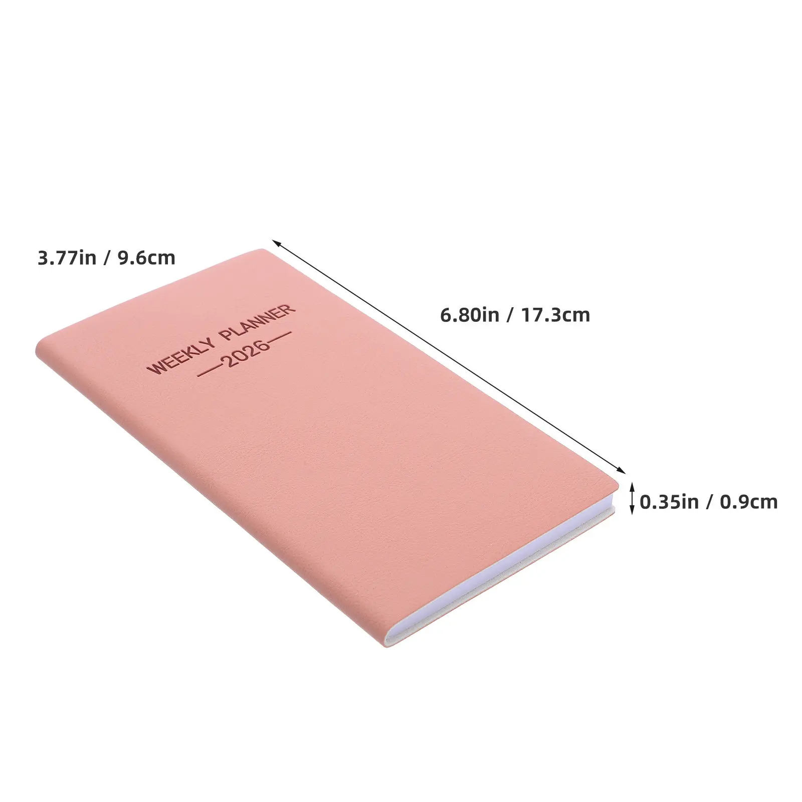2026 Compact A6 Weekly Planner Slim Portable Pocket Organizer Notepad PU Cover Lay-Flat Binding Minimal Bleed Paper for Travel