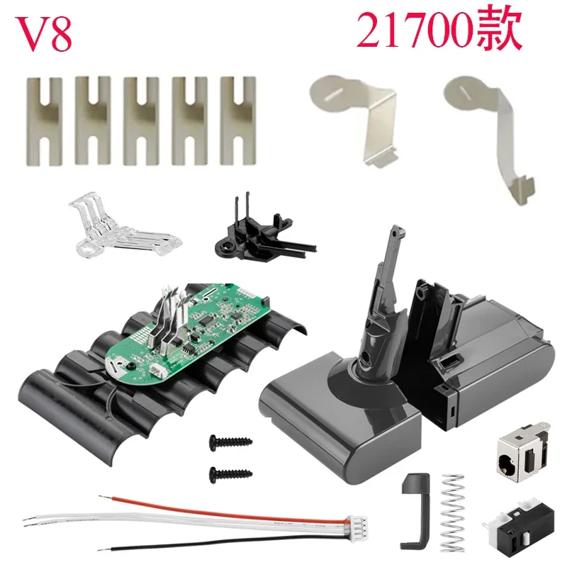 Li-ion Battery Plastic Case Charging Protection Circuit Board Box Shell For Dyson V8 21.6V Absolute Animal Vacuum Cleaner SV10