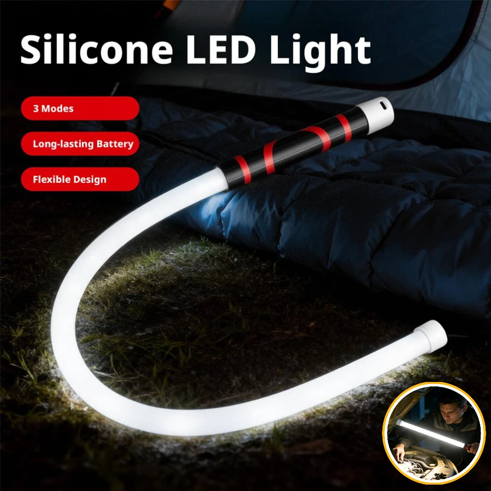

Гибкий силиконовый светодиодный рабочий фонарь-стик 73 см, высокая яркость, перезаряжаемый, для технического обслуживания, инспекционных работ, ремонта автомобилей