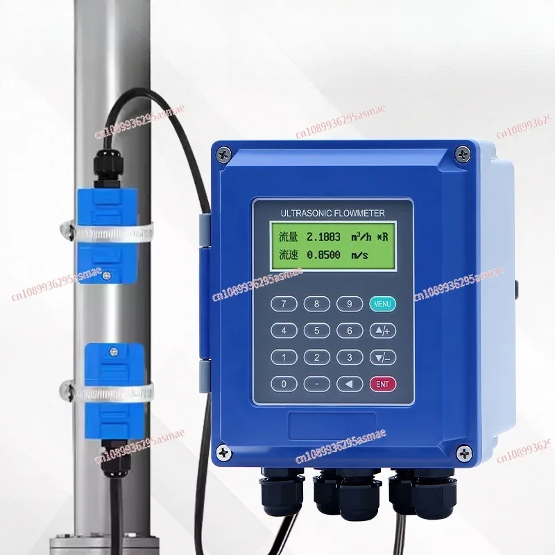 Wall Mounted Clamp On Insertion Pipeline Type Remote Transmission Liquid Flow Meter, Hot Cold Water Meter