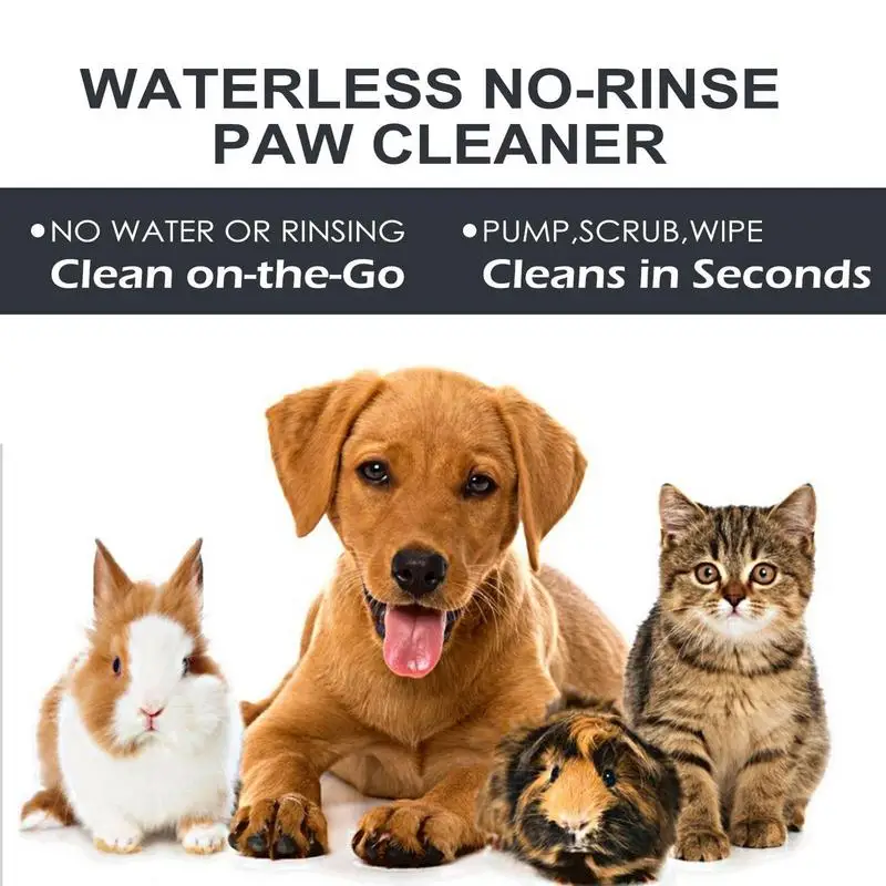 Pet Foot Cleaner Foam Dog Cat Feet Cleaner Rinse-free Puppy Paw Cleaner Foam For Cute Cats With Foot Cleaning Silicone Brush