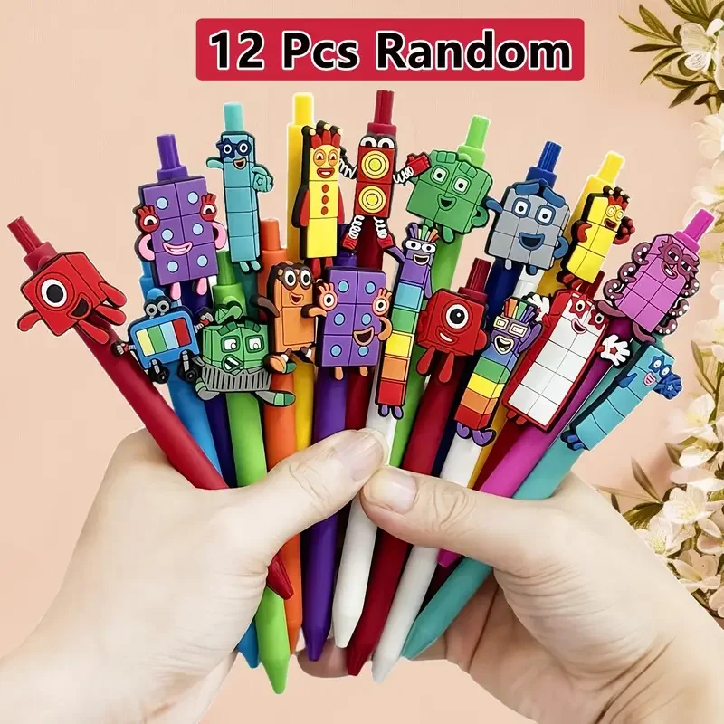 6/12/18 Building Block-Shaped Pen Cute Number Building Block Ballpoint Pen Black Ink Fun writing tool with playful design image 6