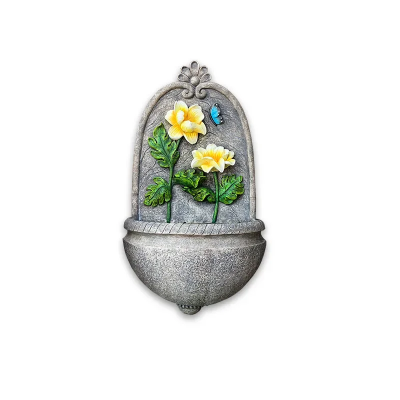 ديكور حائط للمياه الجارية، الفناء، الشرفة، معلق على الحائط للمياه المتداولة، زخرفة راتينج لتزيين المناظر الطبيعية