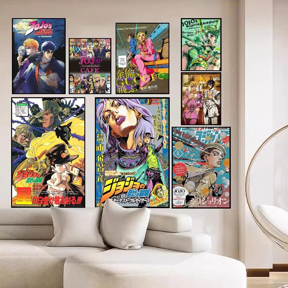 Anime JoJo\'s Bizarre Adventure Vintage Posters Sticky Vintage Room Home Bar Cafe Decor Kawaii Room Decor