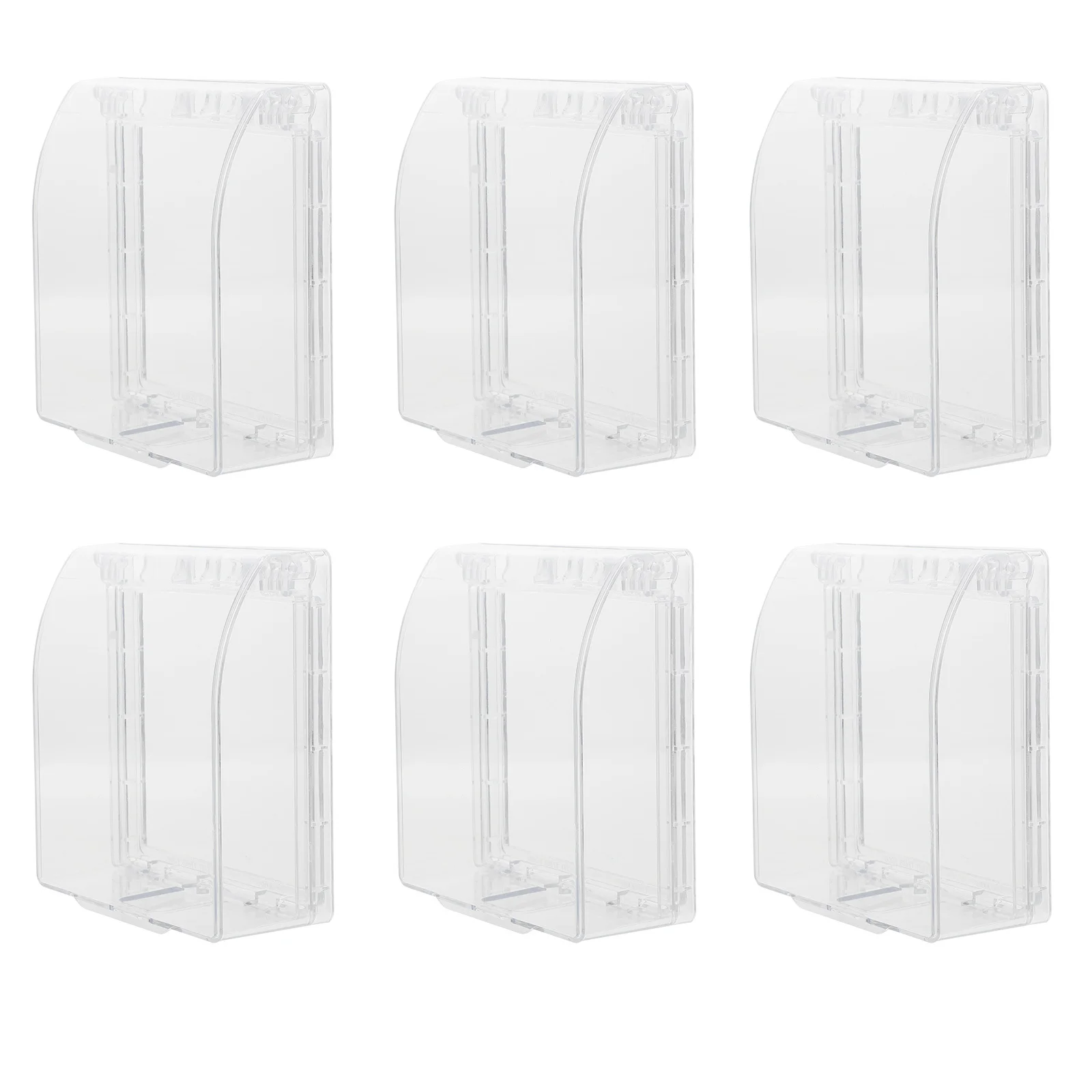 6 قطع من مادة البولي كربونات صندوق مقبس الحائط 86 نوع غطاء مقاوم للماء سهل التركيب تصميم الوجه لحماية المنزل صندوق مقبس الحائط